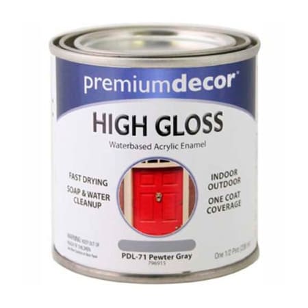 General Paint Interior/Exterior Paint, Gloss, Gray, 1/2 Pint 796915